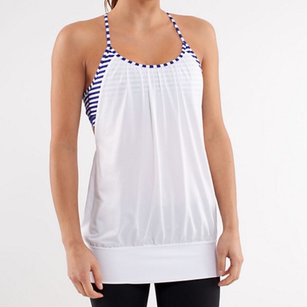 Lululemon No Limits Tank Blue White Striped